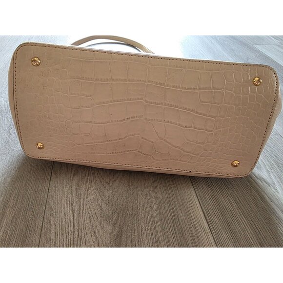 Lauren Ralph Lauren Lanesborough Double Zip Shopper Embossed Leather Croc Bag - Picture 5 of 13